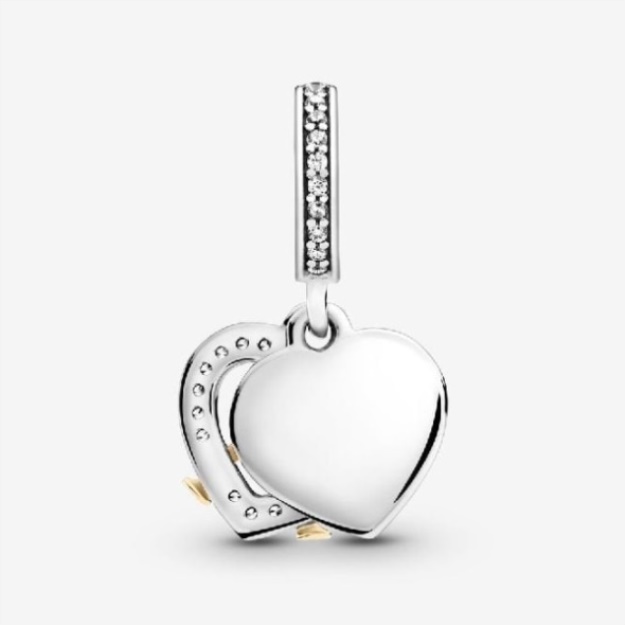 14kt Gold Two-Tone Happy Anniversary Dangle Charms Pandora
