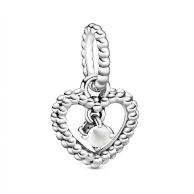 April Birthstone Heart Charms Pandora