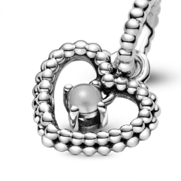 April Birthstone Heart Charms Pandora