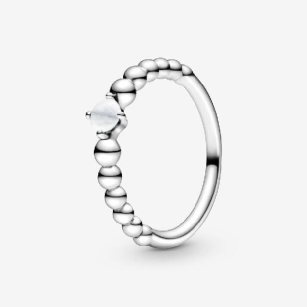 April Pandora Birthstone Beaded Ring