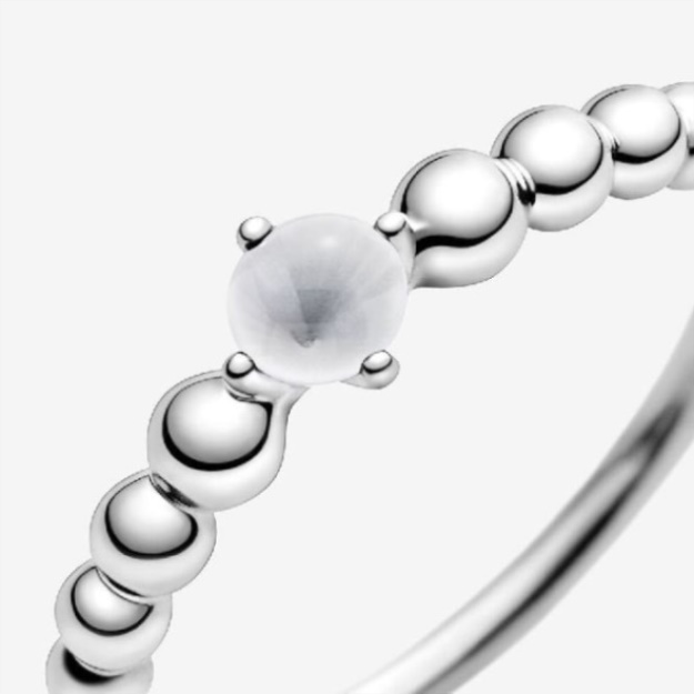 April Pandora Birthstone Beaded Ring