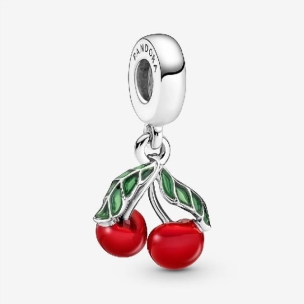 Asymmetrical Cherry Fruit Dangle Charms Pandora