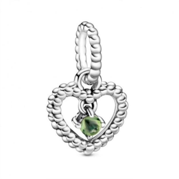 August Birthstone Heart Charms Pandora