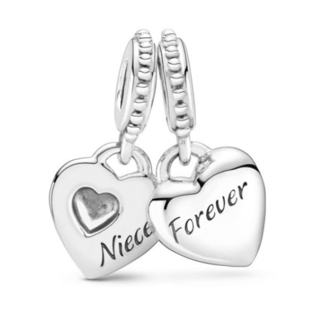 Aunt  Niece Split Heart Dangle Charms Pandora