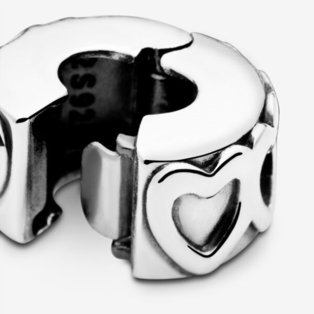 Band Of Hearts Clip Charm Pandora Sterling Silver