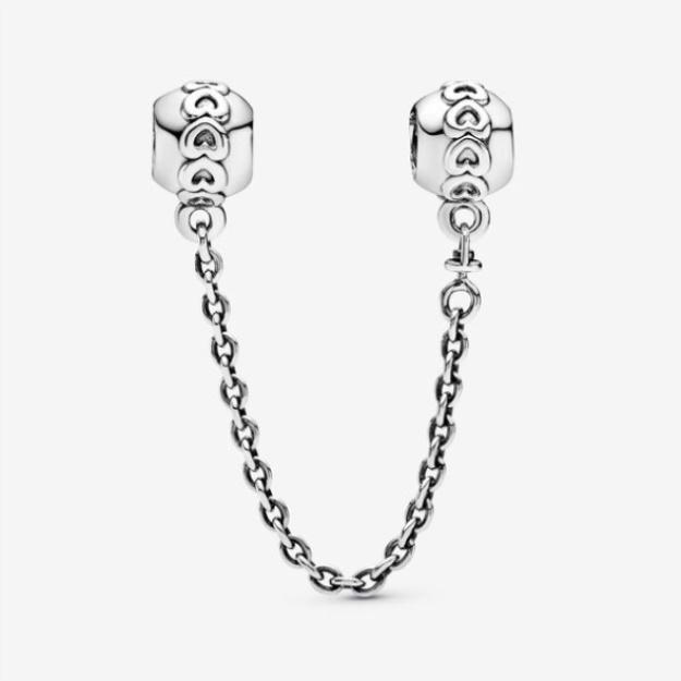 Band Of Hearts Safety Chain Charm Pandora