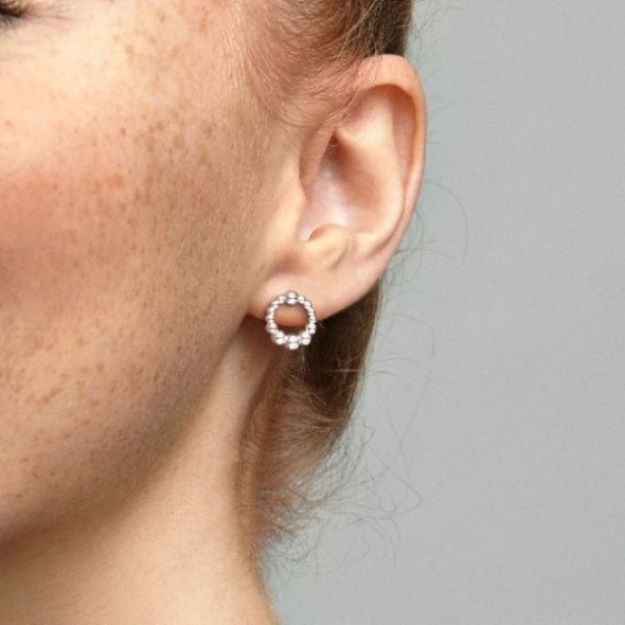 Beaded Circle Stud Earrings Pandora CA