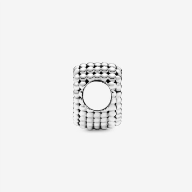 Beaded Open Heart Charm Pandora Sterling Silver