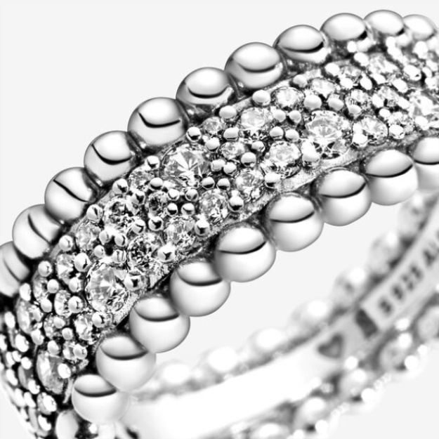 Beaded Pave Band Ring Pandora