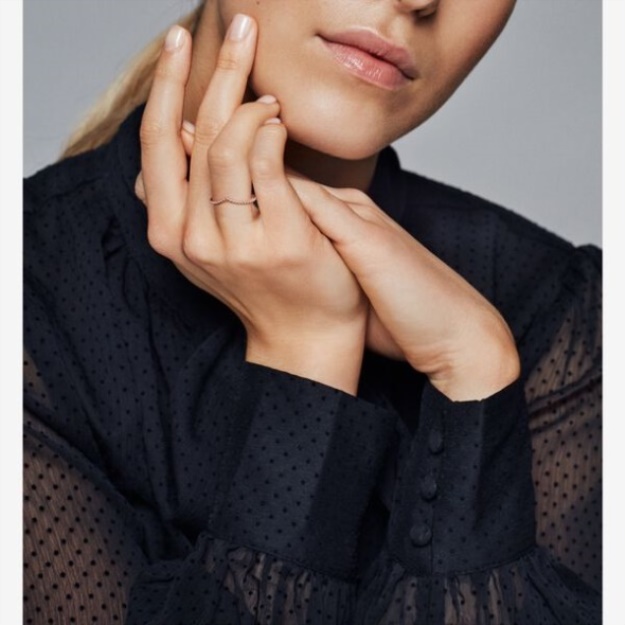 Beaded Wishbone Ring-Final Sale Pandora Rose Gold Plated