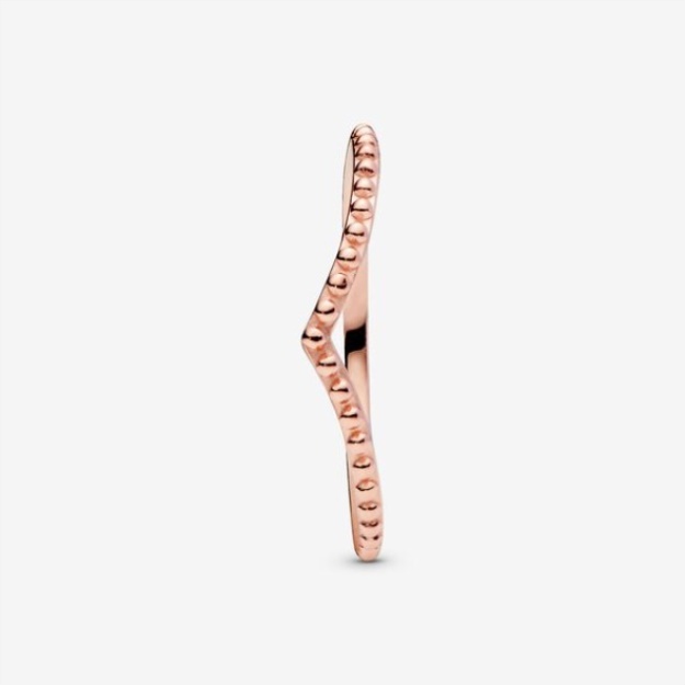 Beaded Wishbone Ring-Final Sale Pandora Rose Gold Plated