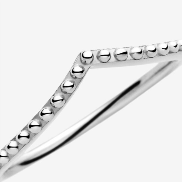 Beaded Wishbone Ring Pandora Sterling Silver