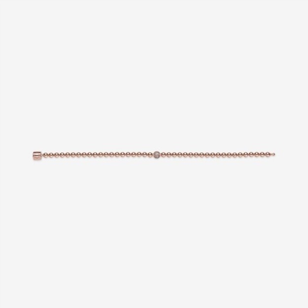 Beads Pave Bracelet Pandora Rose Gold Plated