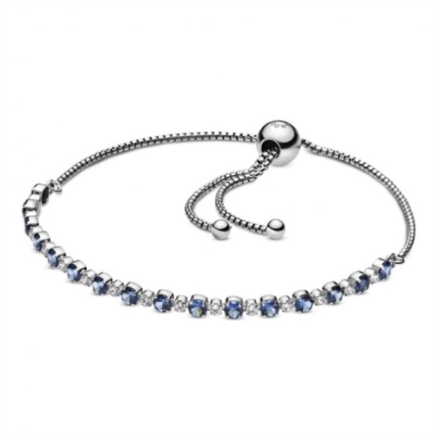 Blue  Clear Sparkle Slider Bracelet Pandora