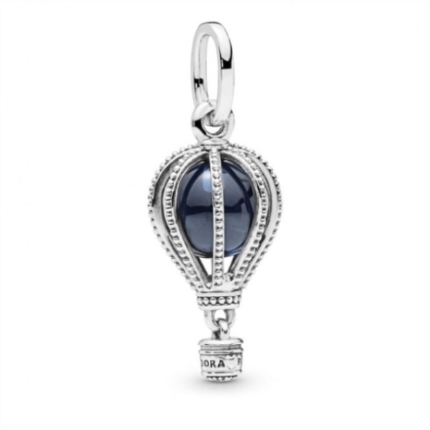 Blue  Silver Hot Air Balloon Charm Pandora
