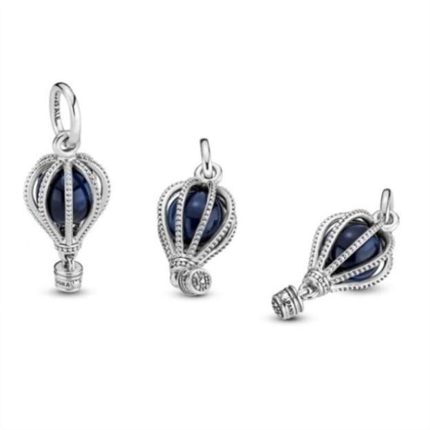 Blue  Silver Hot Air Balloon Charm Pandora