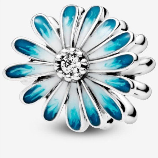Blue Daisy Flower Charm Pandora Sterling Silver