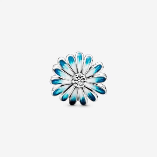 Blue Daisy Flower Charm Pandora Sterling Silver