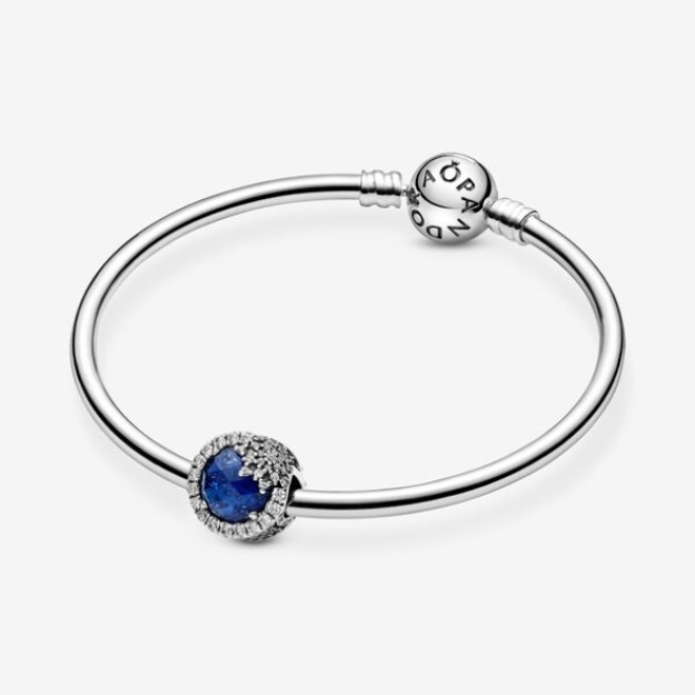 Blue Dazzling Snowflake Charm Pandora