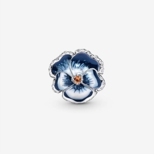 Blue Pansy Flower Charm Pandora CA