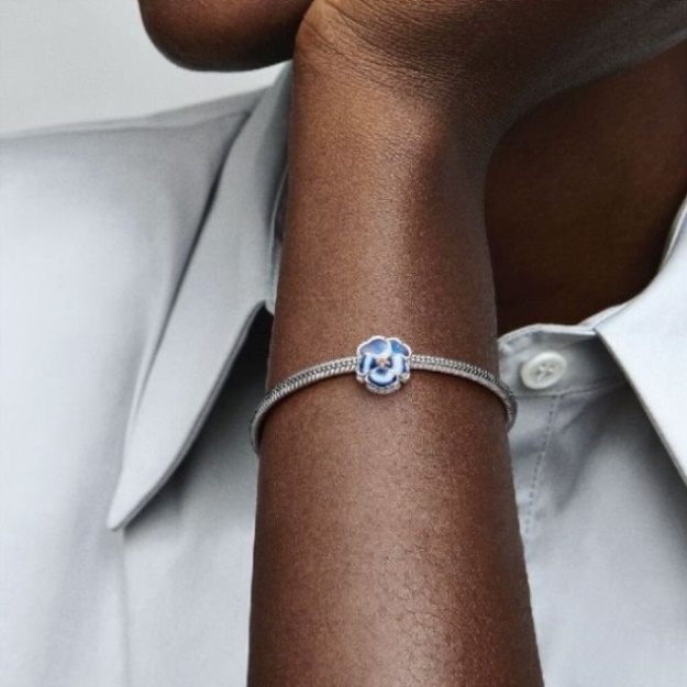 Blue Pansy Flower Charm Pandora CA