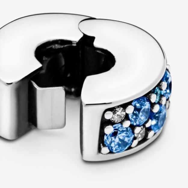 Blue Pave Clip Charm Pandora