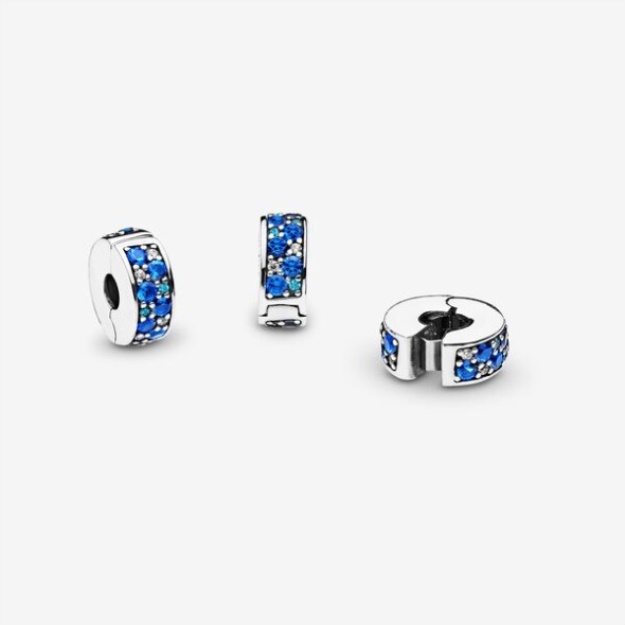 Blue Pave Clip Charm Pandora
