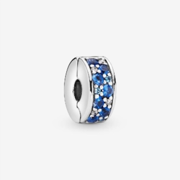 Blue Pave Clip Charms Pandora
