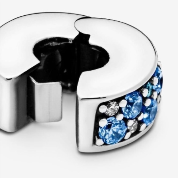 Blue Pave Clip Charms Pandora
