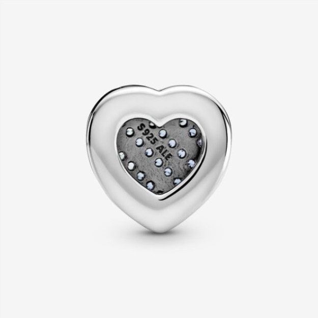 Blue Pave Heart Clip Charm Pandora