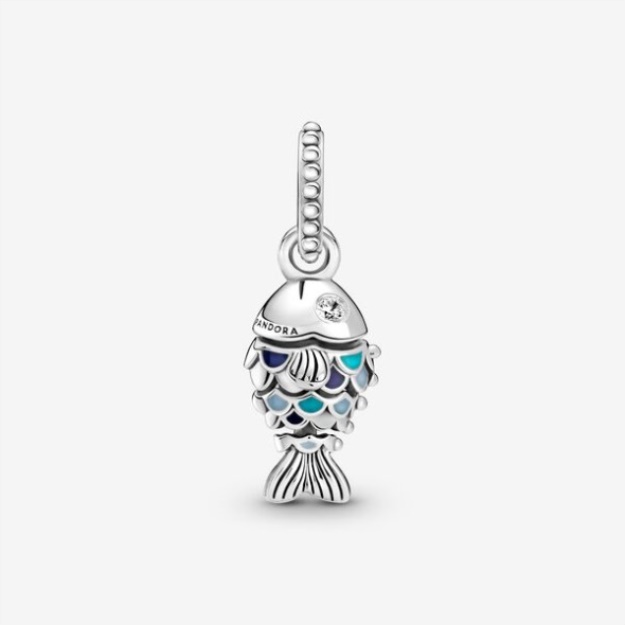 Blue Scaled Fish Dangle Charm Pandora