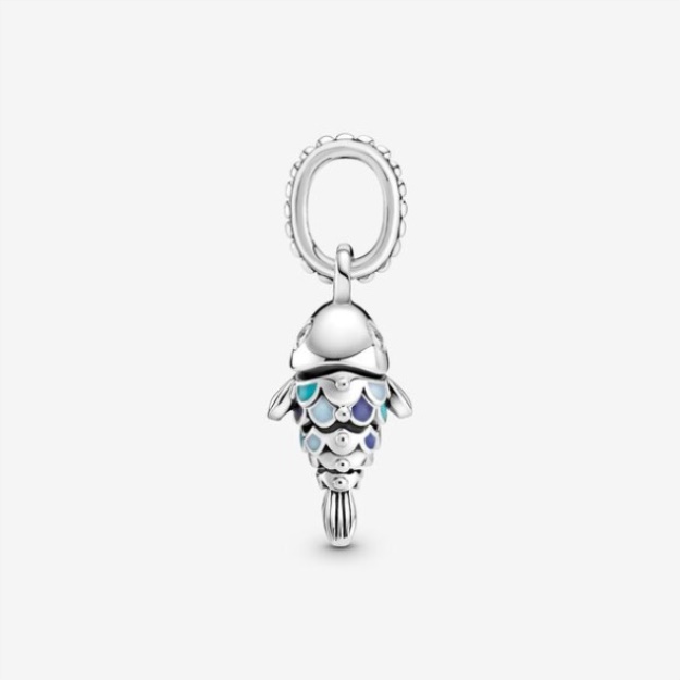 Blue Scaled Fish Dangle Charm Pandora