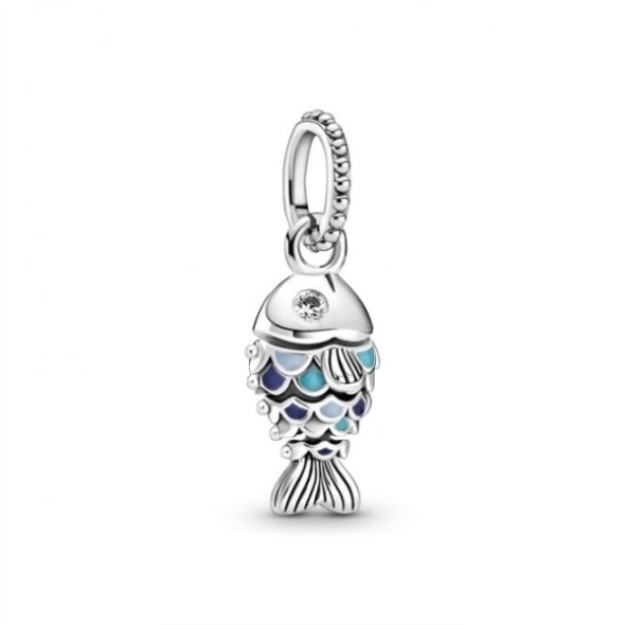 Blue Scaled Fish Dangle Charms Pandora