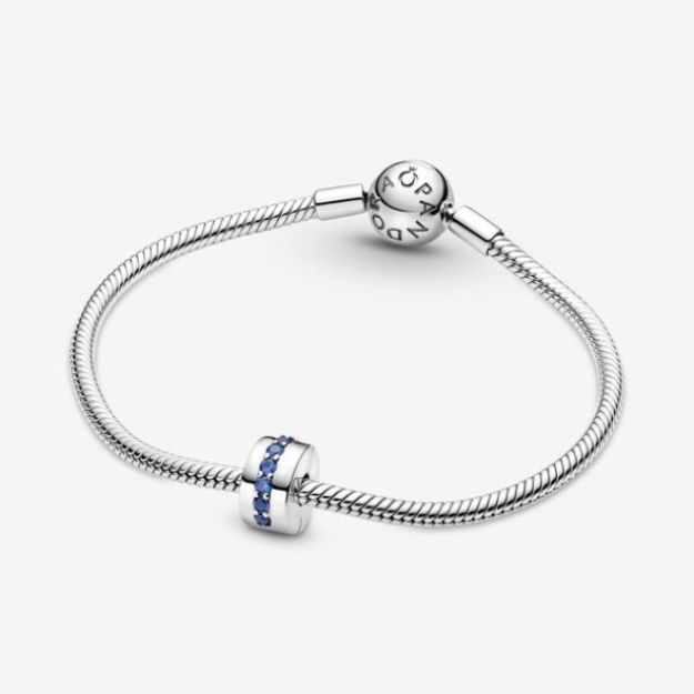 Blue Sparkle Clip Charm Pandora