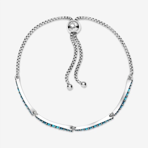 Blue Wavy Slider Bracelet-Final Sale Pandora