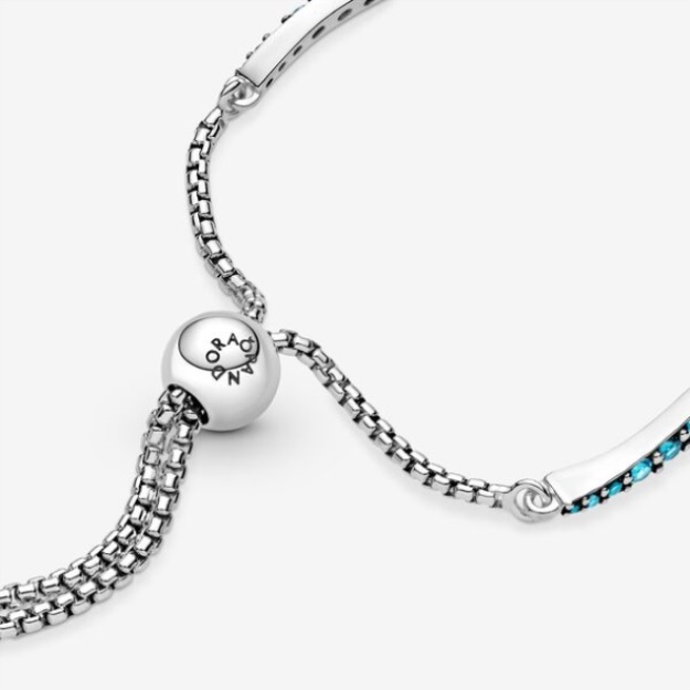 Blue Wavy Slider Bracelet-Final Sale Pandora
