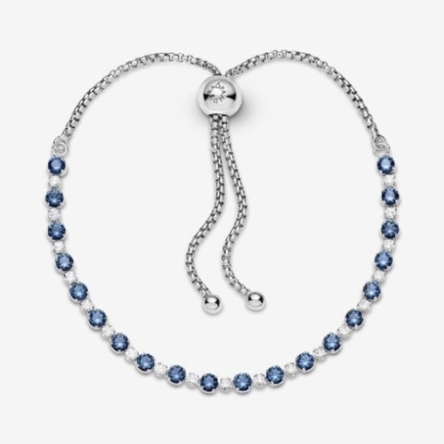 Blue and Clear Sparkling Slider Tennis Bracelet Pandora