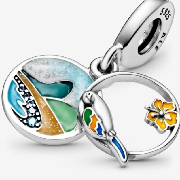 Brazil Beach Parrot Dangle Charm Pandora