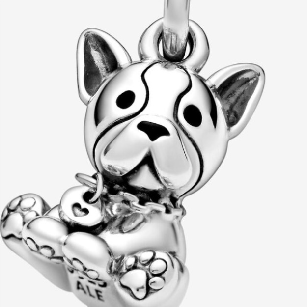 Bulldog Puppy Dog Dangle Charm Pandora