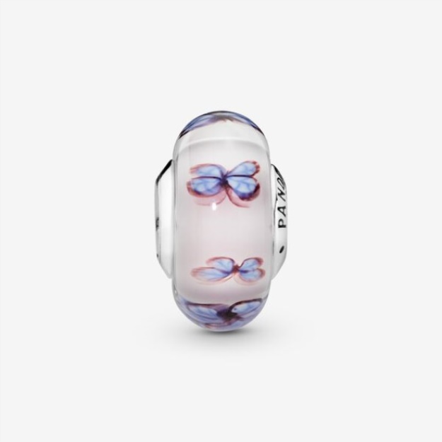 Butterfly Pink Murano Glass Charm Pandora