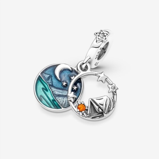 Camping Night Sky Double Dangle Charm Pandora