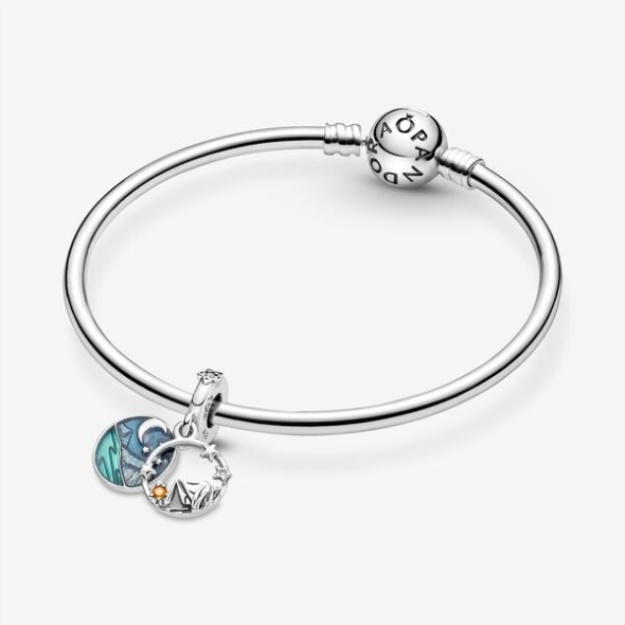 Camping Night Sky Double Dangle Charm Pandora