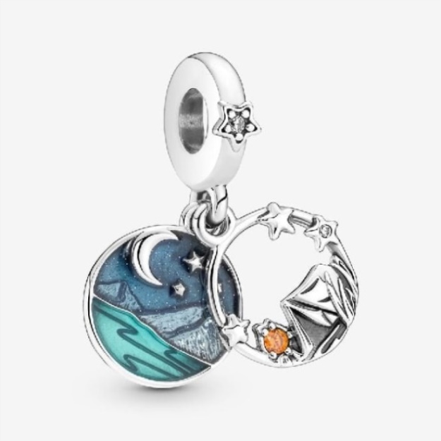 Camping Night Sky Double Dangle Charms Pandora