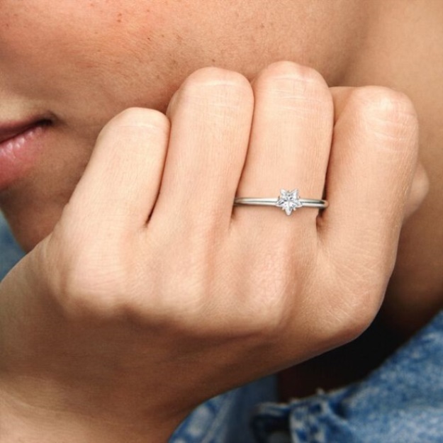 Celestial Sparkling Star Solitaire Ring Pandora