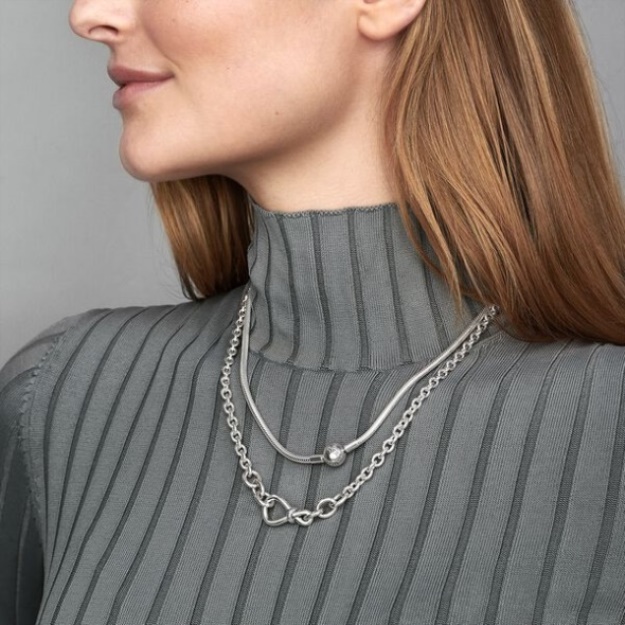 Chunky Infinity Knot Chain Necklace Pandora