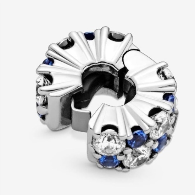 Clear  Blue Sparkling Clp Charms Pandora