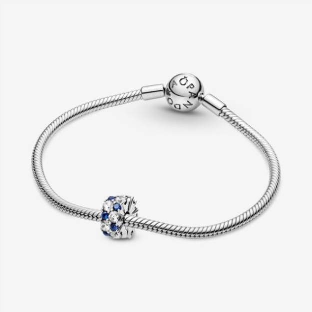 Clear Blue Sparkling Clip Charm Pandora