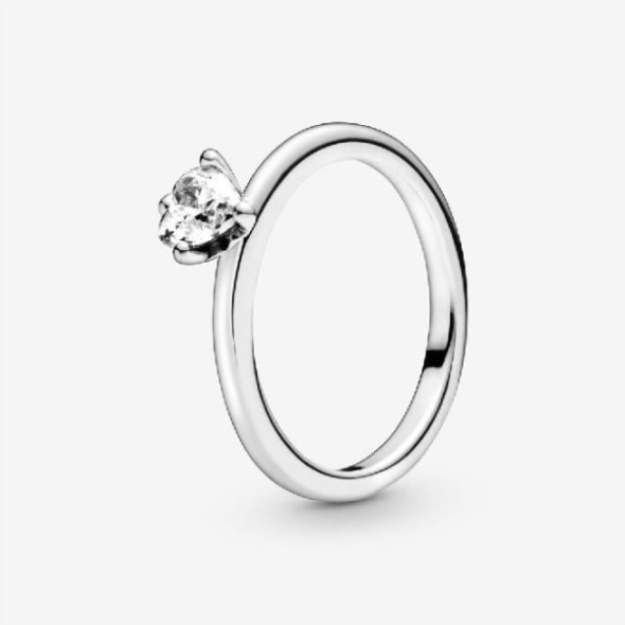 Clear Heart Solitaire Pandora Brand Ring