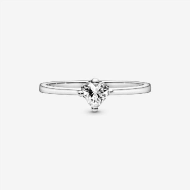 Clear Heart Solitaire Pandora Brand Ring