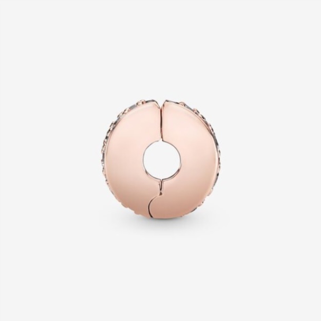 Clear Pave Clip Charm Pandora Rose Gold Plated